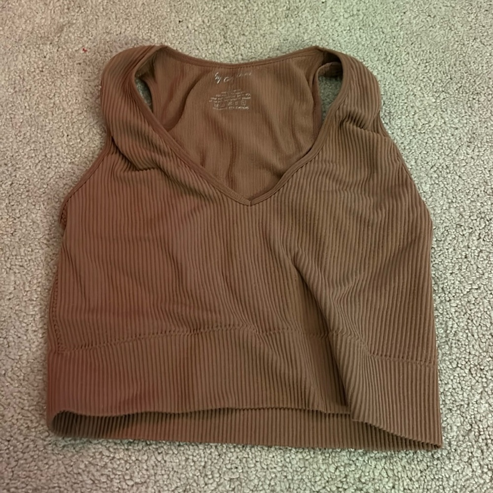 Brown “by together” v neck tank